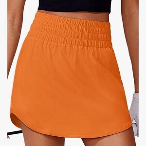 Women's Orange Tennis Skort